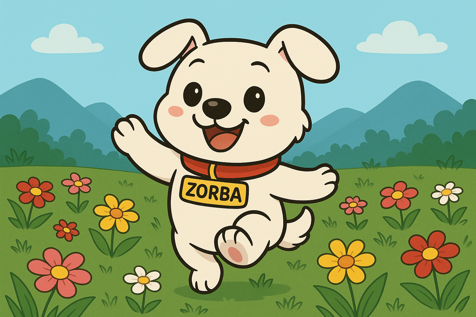 Zorba in flowers